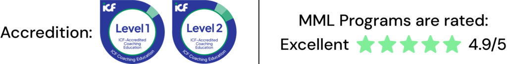 ICF Level 1 and Level 2 accreditation logos — MasterMyLife
